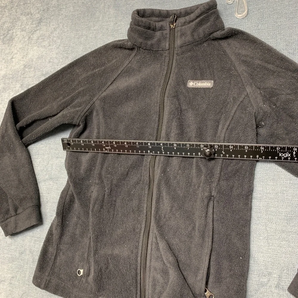 Columbia Sportswear Company Fleece Jacket Girls Large Black Full Zip Mock Neck